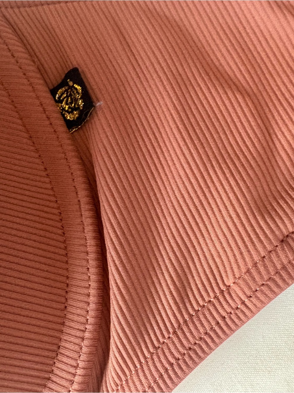 La Vie En Rose Ribbed Two-Piece Bikini in Dark Tan - Picture 6 of 6